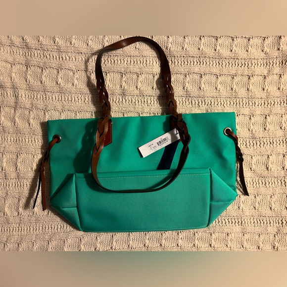 NWT Dooney & Bourke Mint Nylon Shopper Tote - Picture 3 of 8